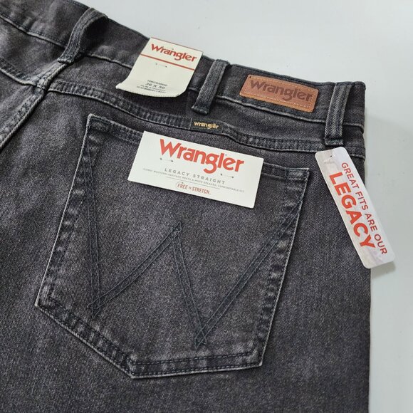 NWT Wrangler Retro Slim Straight Jeans Black Wash Mens 36x30 - Picture 5 of 7